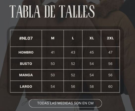 TABLA DE TALLES
